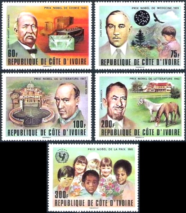 Ivory Coast 1978 Nobel Prize Winners Stamps