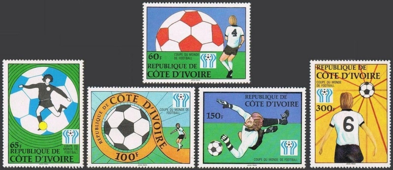 Ivory Coast 1978 11th World Cup Soccer Championship Stamps
