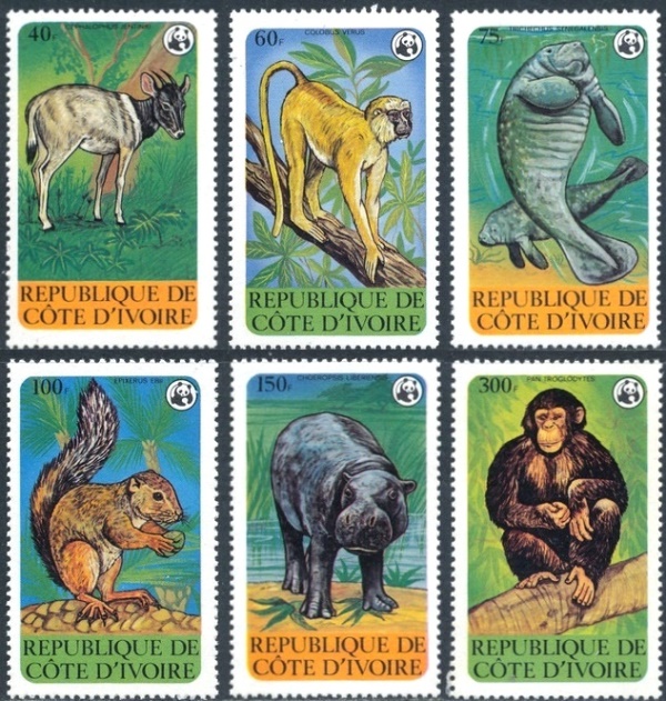 Ivory Coast 1979 Wildlife Protection (WWF) Stamps