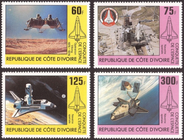 Ivory Coast 1981 Conquest of Space Stamps