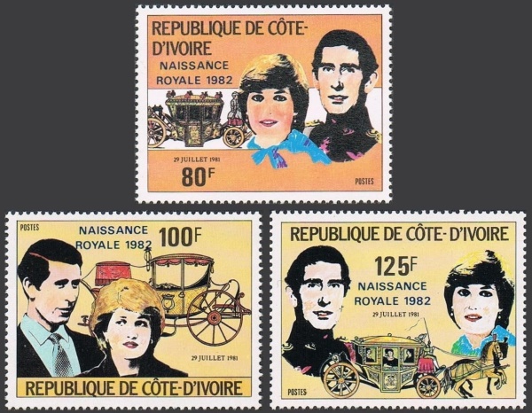 Ivory Coast 1982 Birth of Prince William of Wales Stamps