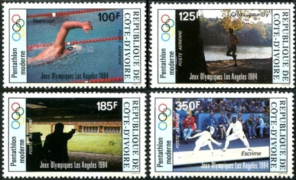 Ivory Coast 1984 Summer Olympic Games, Los Angeles Stamps