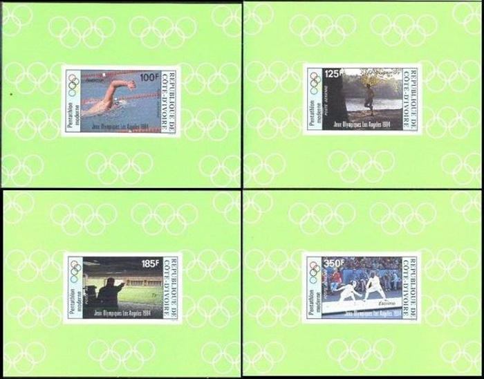 Ivory Coast 1984 Summer Olympic Games, Los Angeles Deluxe Sheetlet Set