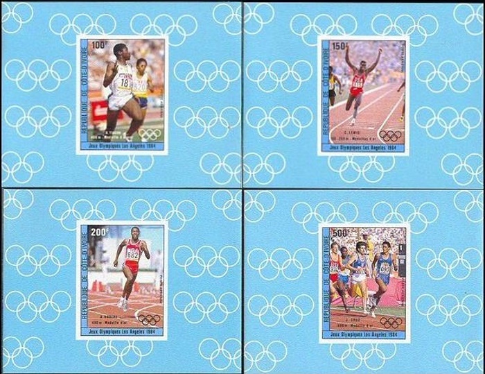 Ivory Coast 1984 Summer Olympic Games Winners, Los Angeles Deluxe Sheetlet Set