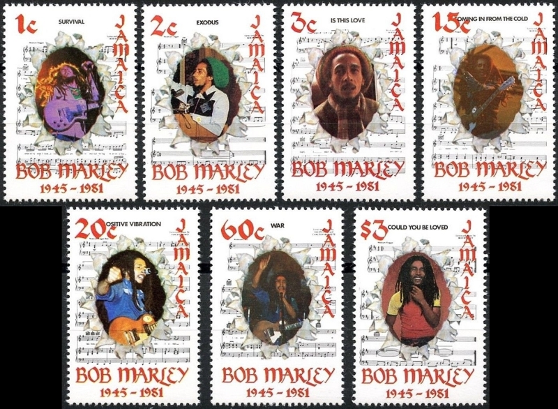 Jamaica 1981 Bob Marley Portraits and Songs Stamps