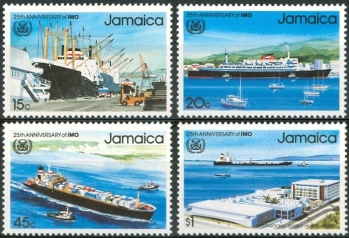 Jamaica 1983 25th Anniversary of the I.M.O. Ships Stamps