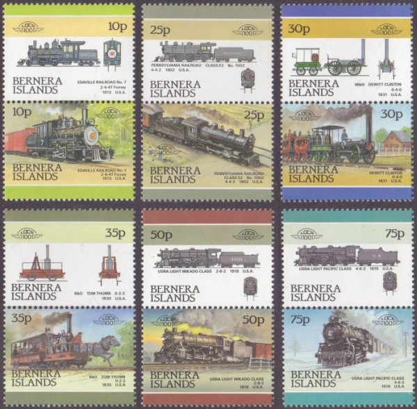 1981 Bernera Islands Leaders of the World, Locomotives (1st series) Stamps