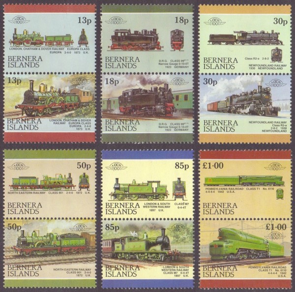 1984 Bernera Islands Leaders of the World, Locomotives (3rd series) Stamps