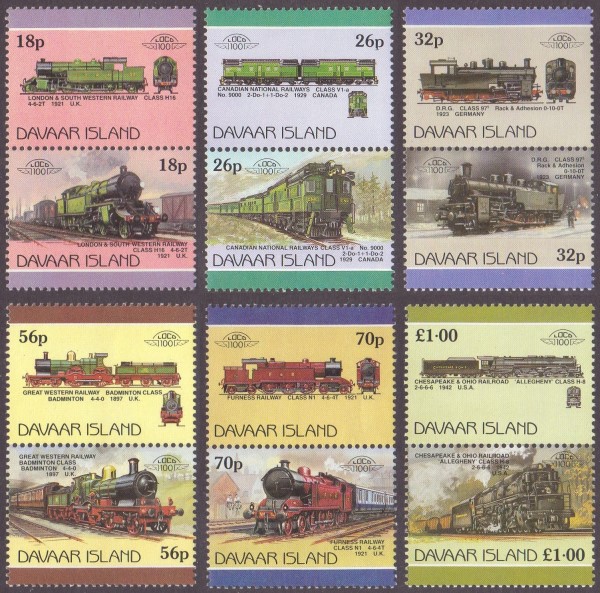 1983 Davaar Island Leaders of the World, Locomotives (1st series) Stamps