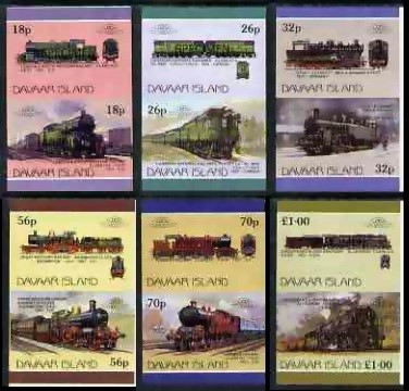 1983 Davaar Island Leaders of the World, Locomotives (1st series) Imperforate SPECIMEN Overprinted Stamps