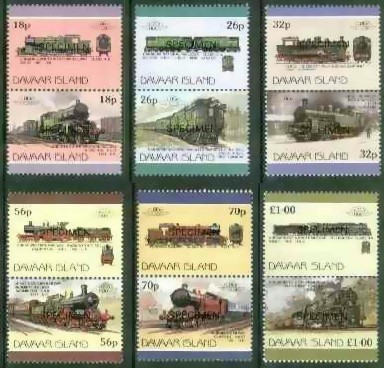 1983 Davaar Island Leaders of the World, Locomotives (1st series) SPECIMEN Overprinted Stamps