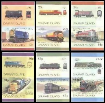 1983 Davaar Island Leaders of the World, Locomotives (2nd series) Imperforate Stamps