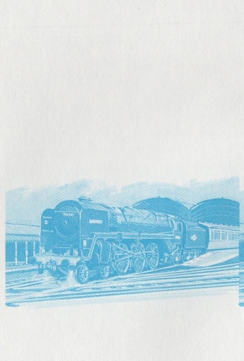 Nevis Locomotives (1st series) $1.00 Britannia Blue Stage Progressive Color Proof Pair