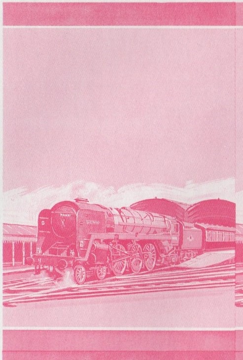 Nevis Locomotives (1st series) $1.00 Britannia Red Stage Progressive Color Proof Pair