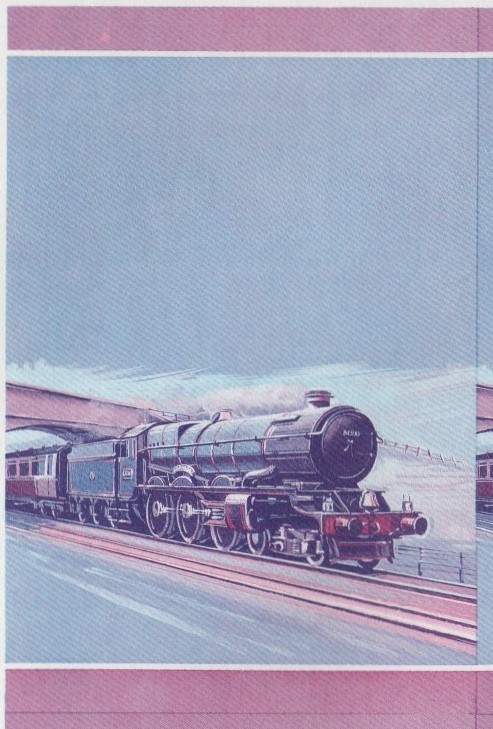 Nevis Locomotives (1st series) $1.00 King George V Blue-Red Stage Progressive Color Proof Pair