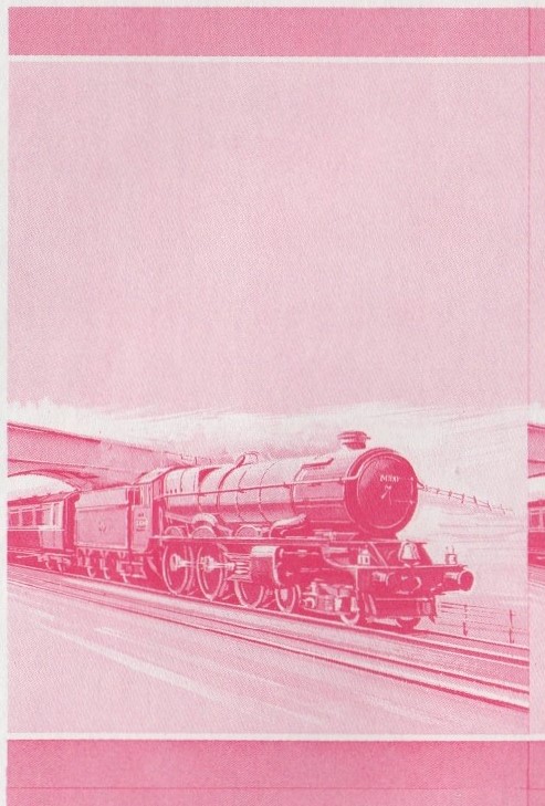 Nevis Locomotives (1st series) $1.00 King George V Red Stage Progressive Color Proof Pair