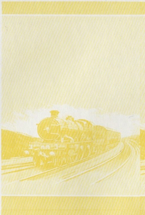 Nevis Locomotives (1st series) $1.00 Pendennis Castle Yellow Stage Progressive Color Proof Pair