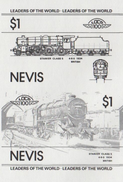 Nevis Locomotives (1st series) $1.00 Stanier Black Stage Progressive Color Proof Pair