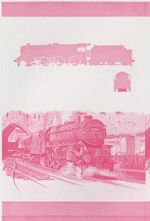 Nevis Locomotives (1st series) $1.00 Stanier Red Stage Progressive Color Proof Pair