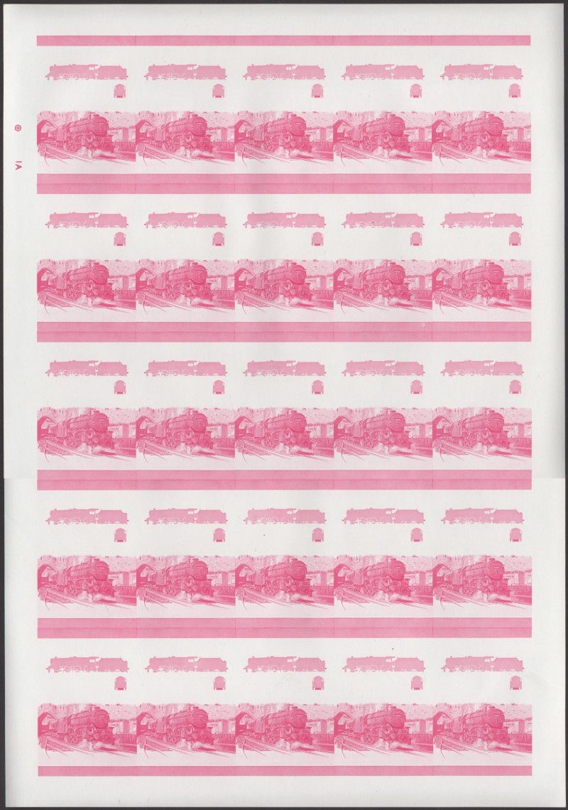Nevis Locomotives (1st series) $1.00 Stanier Red Stage Progressive Color Proof Pane