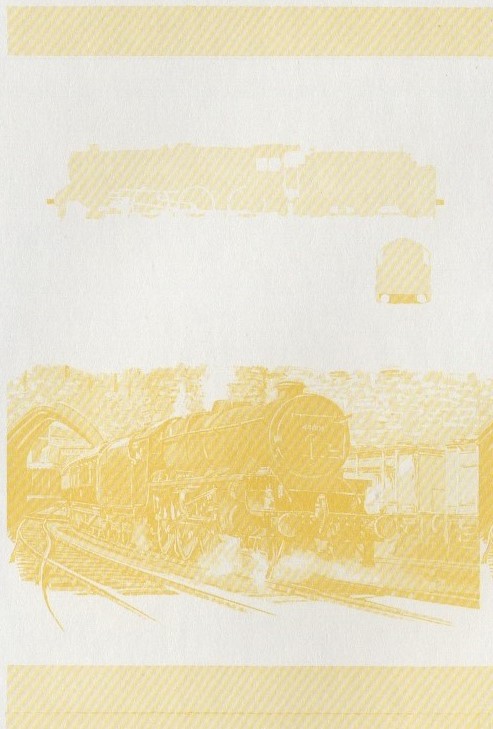Nevis Locomotives (1st series) $1.00 Stanier Yellow Stage Progressive Color Proof Pair