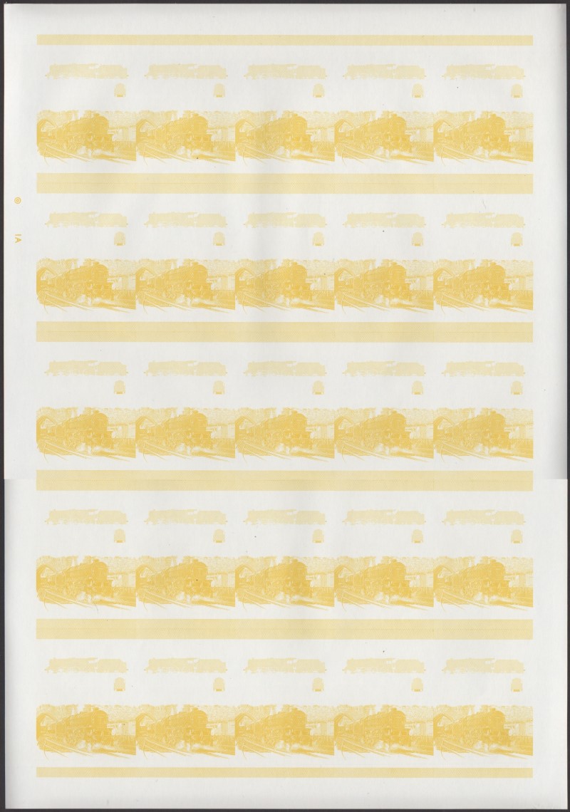 Nevis Locomotives (1st series) $1.00 Stanier Yellow Stage Progressive Color Proof Pane