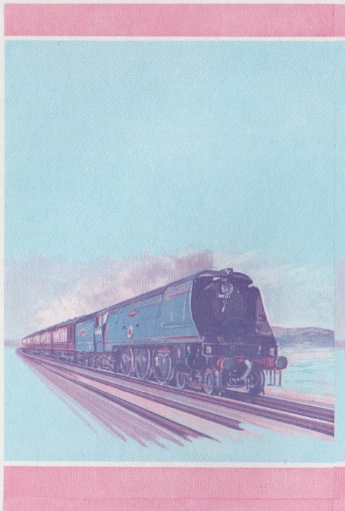 Nevis Locomotives (1st series) $1.00 Winston Churchill Blue-Red Stage Progressive Color Proof Pair