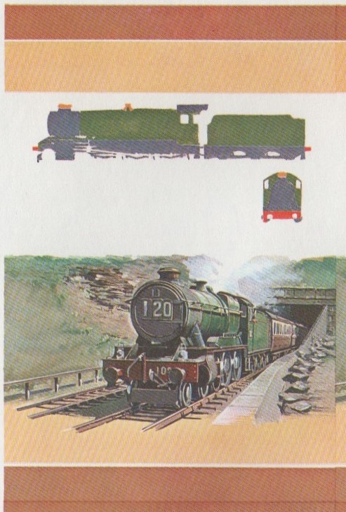 Nevis Locomotives (1st series) 55c County of Oxford All Colors Stage Progressive Color Proof Pair