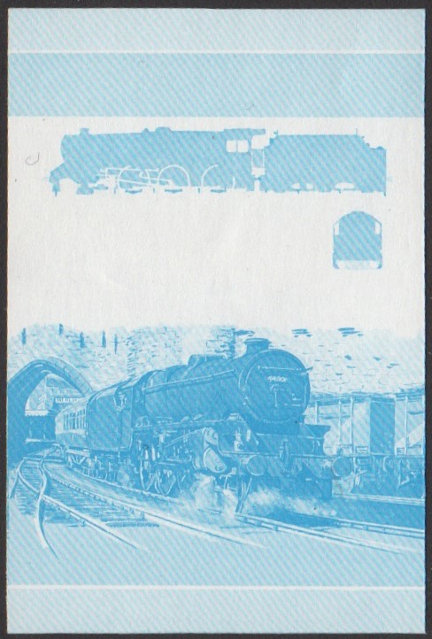 Nevis 1st Series $1.00 1934 Stanier Class 5 4-6-0 Locomotive Stamp Blue Stage Color Proof