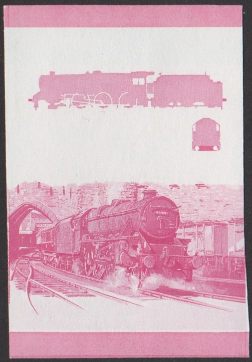 Nevis 1st Series $1.00 1934 Stanier Class 5 4-6-0 Locomotive Stamp Red Stage Color Proof