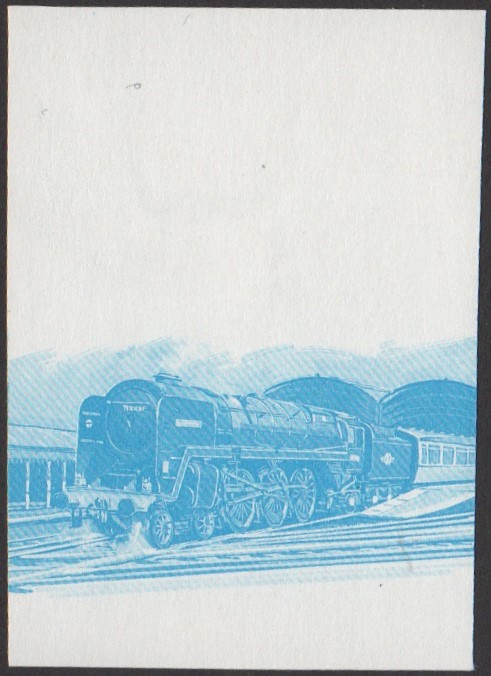 Nevis 1st Series $1.00 1951 Britannia Britannia Class 4-6-2 Locomotive Stamp Blue Stage Color Proof