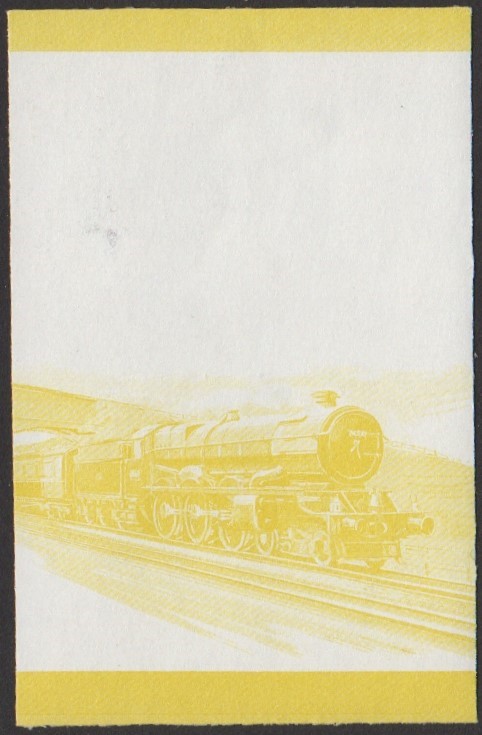 Nevis 1st Series $1.00 1927 King George V King Class 4-6-0 Locomotive Stamp Yellow Stage Color Proof