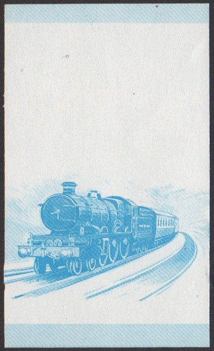 Nevis 1st Series $1.00 1924 Pendennis Castle Castle Class 4-6-0 Locomotive Stamp Blue Stage Color Proof