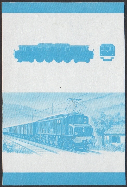 Nevis 2nd Series 10c 1927 P.O. Class 5500 2-Do-2 Locomotive Stamp Blue Stage Color Proof