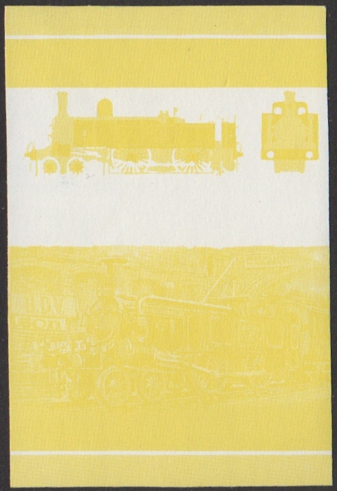 Nevis 3rd Series $2.00 1866 No. 23 Class A 4-4-0T Locomotive Stamp Yellow Stage Color Proof