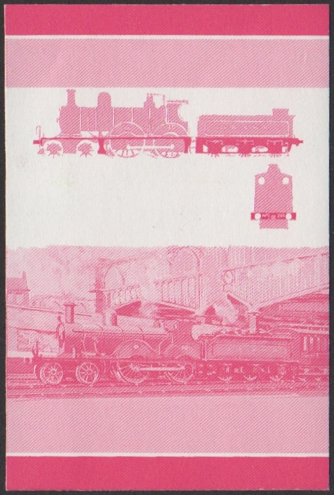 Nevis 3rd Series 1c 1882 Class Wee Bogie 4-4-0 Locomotive Stamp Red Stage Color Proof