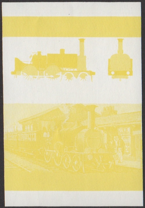 Nevis 3rd Series 60c 1851 Comet 4-4-0T Locomotive Stamp Yellow Stage Color Proof