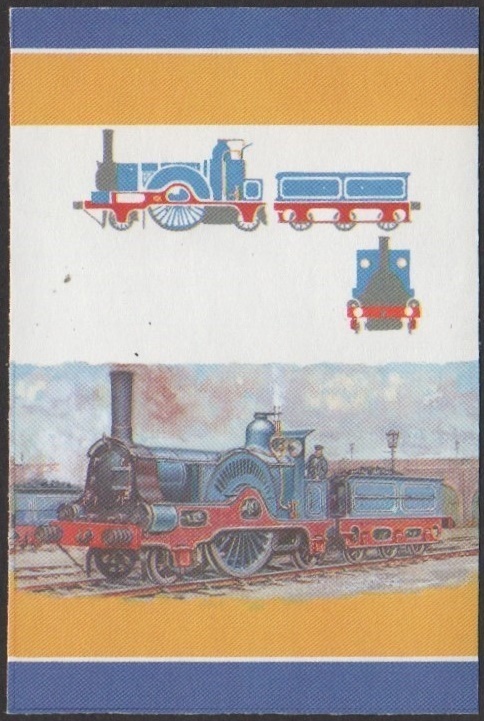 Nevis 6th Series 15c 1859 Connor Single Class 2-2-2 Locomotive Stamp All Colors Stage Color Proof
