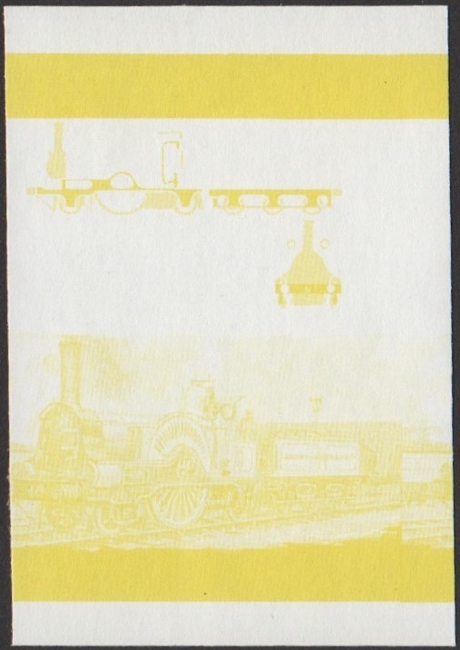 Nevis 6th Series 15c 1859 Connor Single Class 2-2-2 Locomotive Stamp Yellow Stage Color Proof