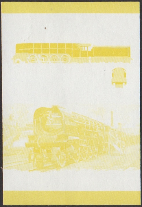 Nevis 6th Series 45c 1934 Class P2 Cock O' the North 2-8-2 Locomotive Stamp Yellow Stage Color Proof