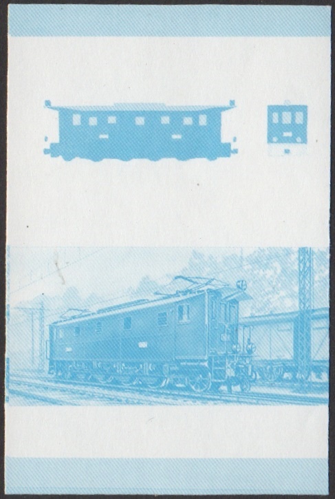 Nevis 6th Series 60c 1926 J.N.R. Class 7000 1-Do-1 Locomotive Stamp Blue Stage Color Proof