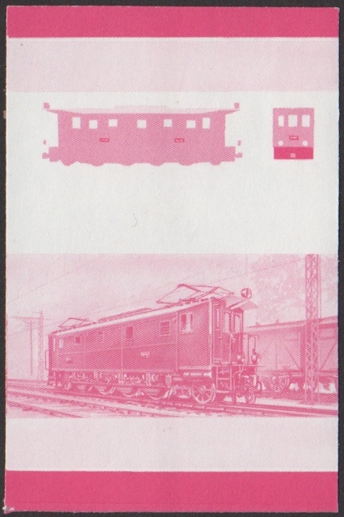 Nevis 6th Series 60c 1926 J.N.R. Class 7000 1-Do-1 Locomotive Stamp Red Stage Color Proof