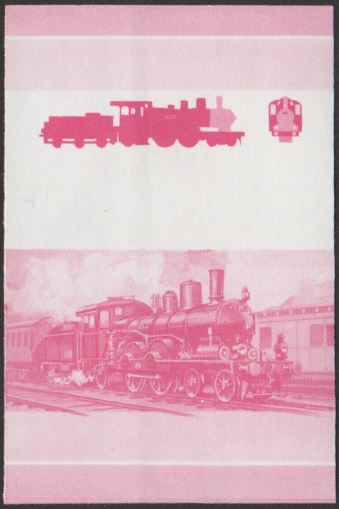 Nevis 6th Series 75c 1897 Palatinate Railway Class P3¹ 4-4-2 Locomotive Stamp Red Stage Color Proof