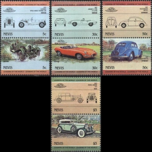 1984 Nevis Leaders of the World, Automobiles (2nd series) Stamps