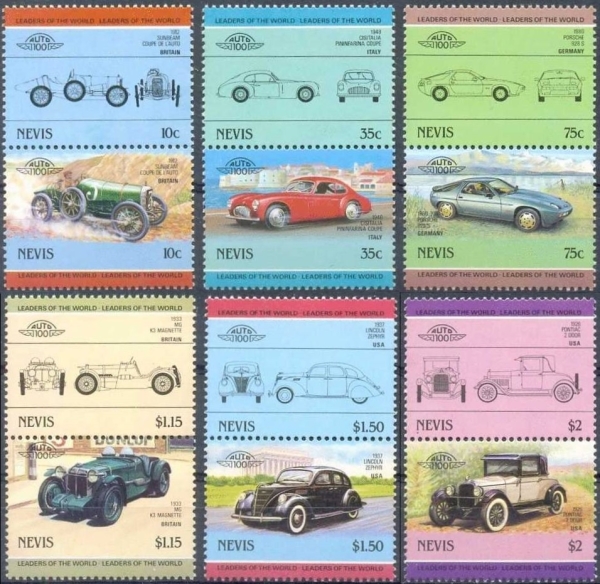 1985 Nevis Leaders of the World, Automobiles (4th series) Stamps