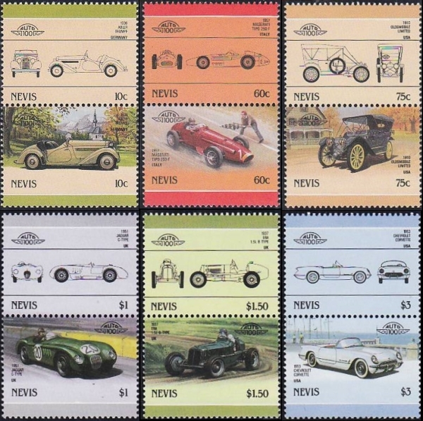 1986 Nevis Leaders of the World, Automobiles (5th series) Stamps