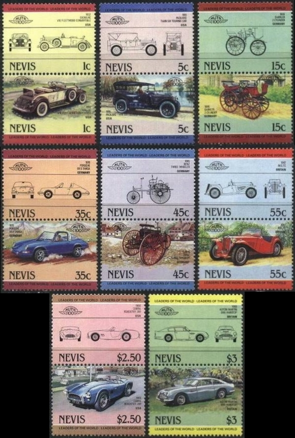 1984 Nevis Leaders of the World, Automobiles (1st series) Stamps