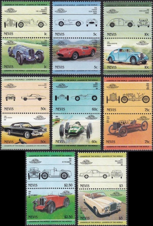 1985 Nevis Leaders of the World, Automobiles (3rd series) Stamps