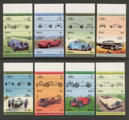 1985 Nevis Leaders of the World, Automobiles (3rd series) Imperforate Stamps