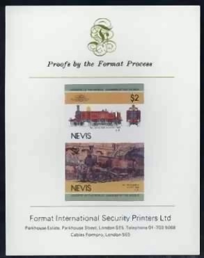 1985 Nevis Leaders of the World, Locomotives (3rd series) Proof Presentation Card